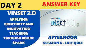 VINSET 2.O DAY 2 ANSWER KEY Applying Creativity and Innovating Teaching Through Adobe Spark