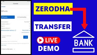 How To Withdraw Funds From Zerodha Kite To Bank Account? Live Demo - Charges?