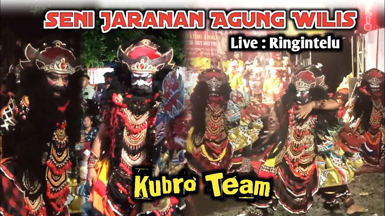 Jaranan Agung Wilis feat Kubro team Tampil Malam di Ringintelu Bangorejo