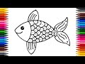 How to Draw a Fish Step by Step || Fish Drawing for Begginers and Kids || #fish 