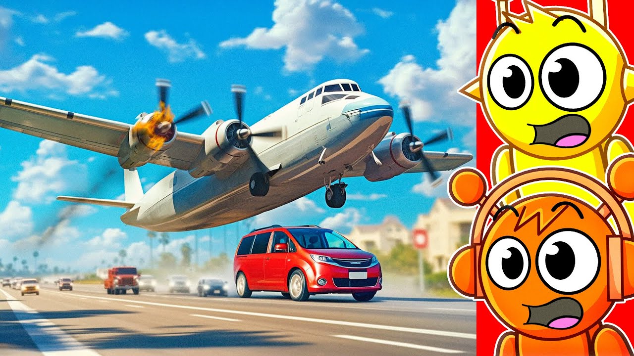 Reacting to EMERGENCY PLANE LANDING on HIGHWAY! (BeamNG Drive)