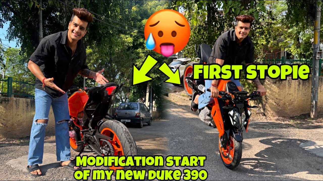 Modification start of my New Duke 390 ( 2023 ) || Drag Race 🥵 || First wheeli 😍