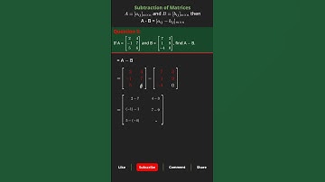 #5 of 5 : Mastering Matrix Subtraction in 26 Seconds! 📊✨ #subtraction  #math #matrixoperation