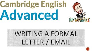 HOW TO WRITE A FORMAL LETTER / EMAIL | ADVANCED