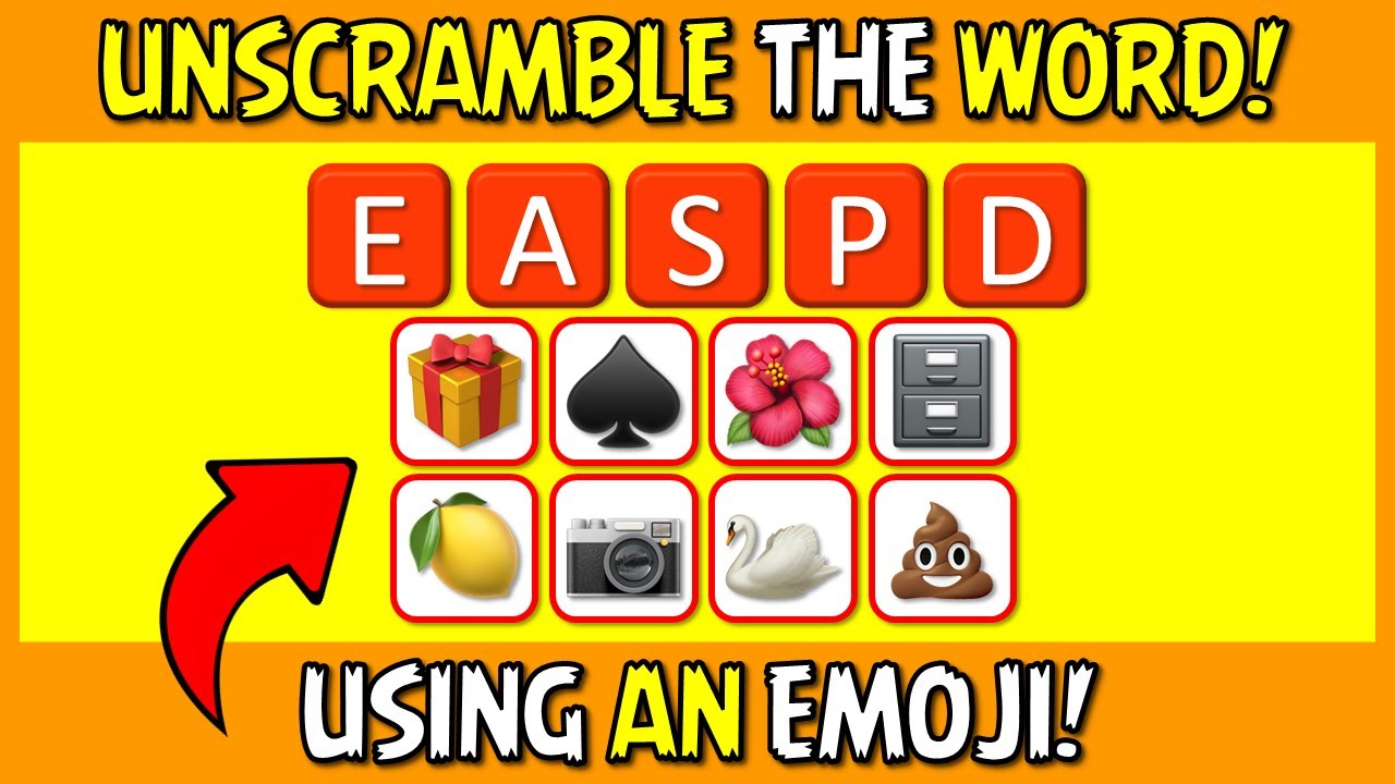 FIND THE EMOJI THAT MATCHES THE SCRAMBLED WORD! S00031 Emoji Quiz and ...
