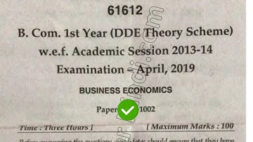 2019 Mdu BCom DDE 1st Year Business Economics Question Paper