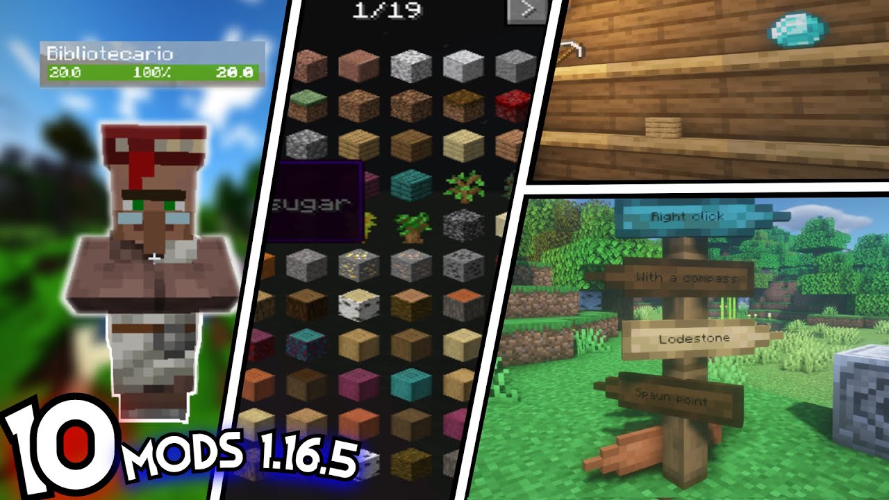 👺TOP 10 ÚTILES / NUEVOS para MINECRAFT 1.16.5 Mods útiles , jefes y
