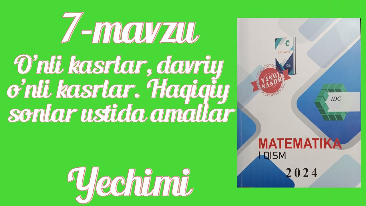 IDC 1-qism. 7-mavzu. 59-90 misollar YECHIMI
