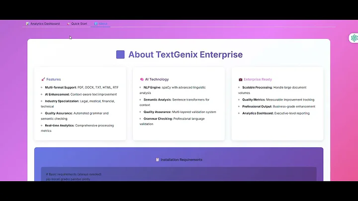 TextGenix Enterprise — an AI-powered intelligent document processing system!