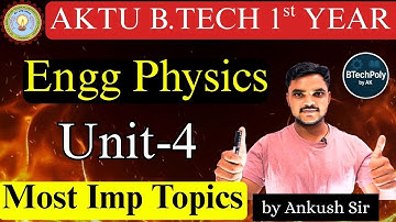 AKTU Engg Physics Unit 4 | Laser & Fiber Optics 🔥 | Most Important Topics #btechphysics #unit4