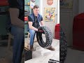 Motorcycle tire swap: street to off-road 🤫🛠️
