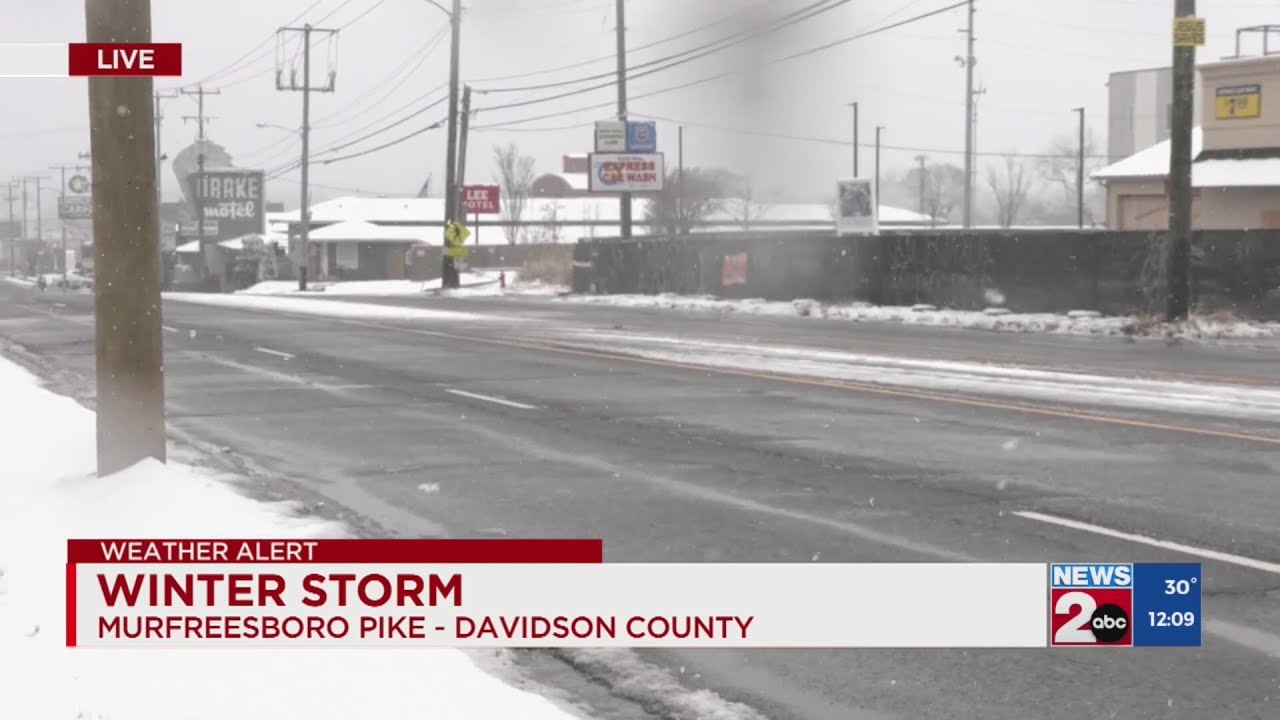 Road conditions in Davidson County, TN amid winter storm - YouTube