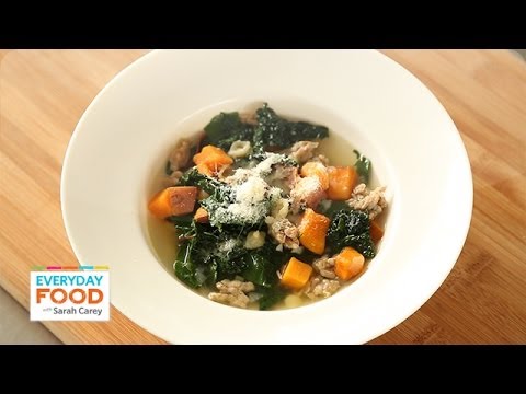 Sweet Potato Soup with Sausage and Greens - Everyday Food with Sarah Carey