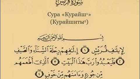 سورة قريش - سورة 106 - عدد آياتها 4