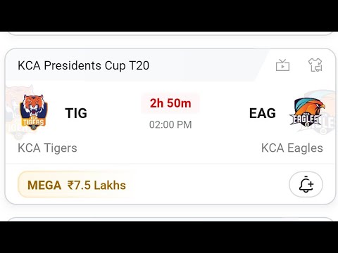 TIGER VS EAGLE ROYALS/KCF PREDESENT T20 CUP/ Dream11+Vision11 Team