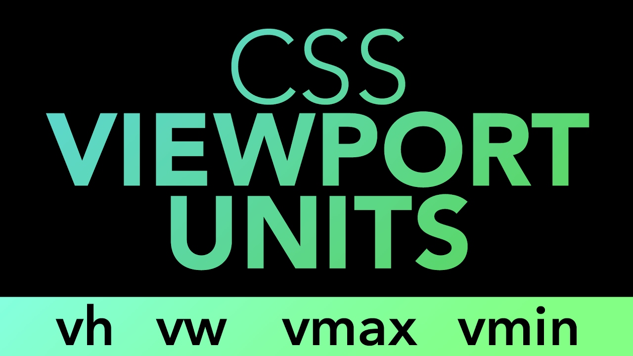 Css Units: Vh, Vw, Vmin, Vmax #Css #Responsive #Design