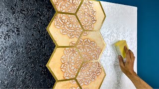 How to create luxurious geometric wall decor with a vintage touch | Step by step 🏰🤩