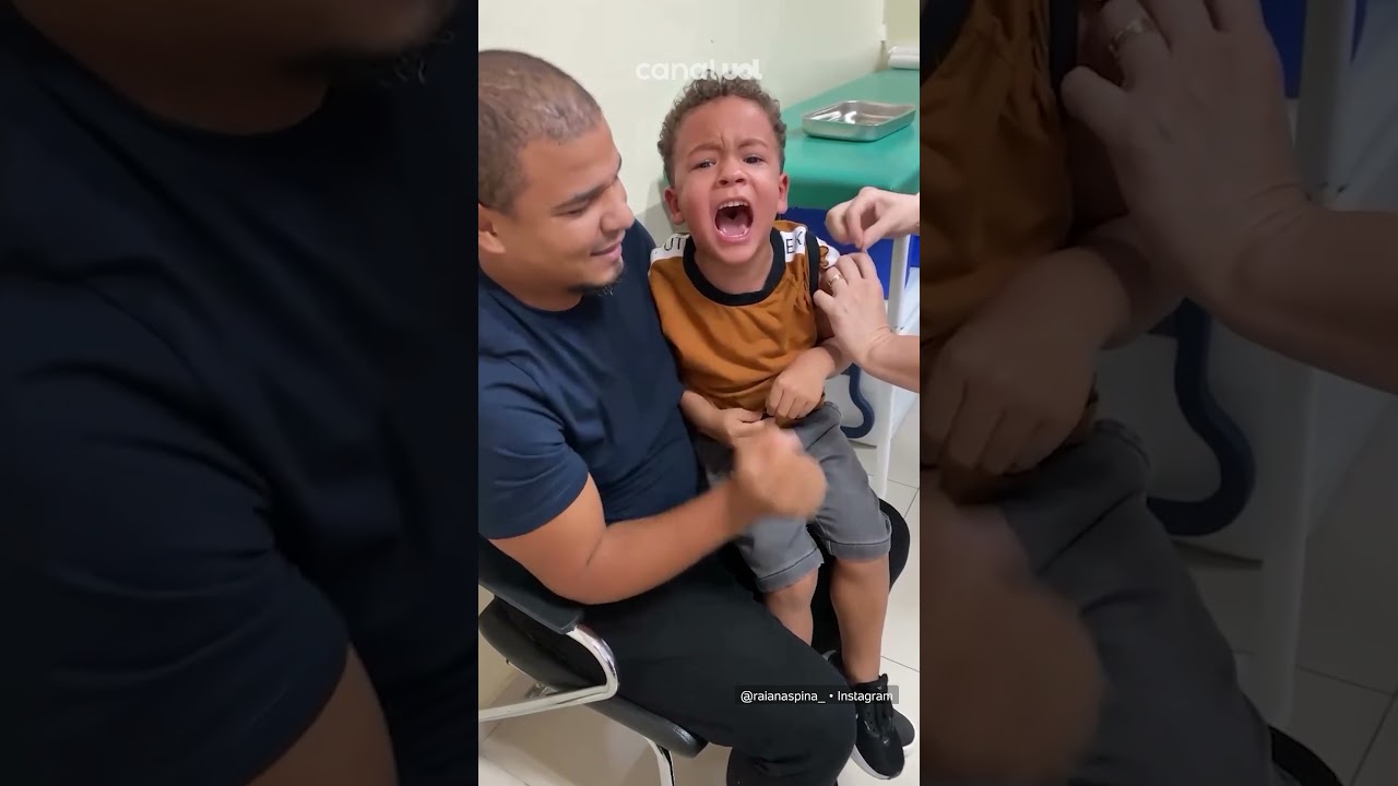 MINI TORCEDOR GRITA 'VAI, CORINTHIANS!' NA HORA DE TOMAR VACINA E VÍDEO VIRALIZA; VEJA