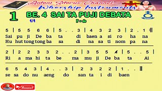BUKU ENDE HKBP NO  4 | SAI TAPUJI DEBATA | NOT ANGKA | KARAOKE |