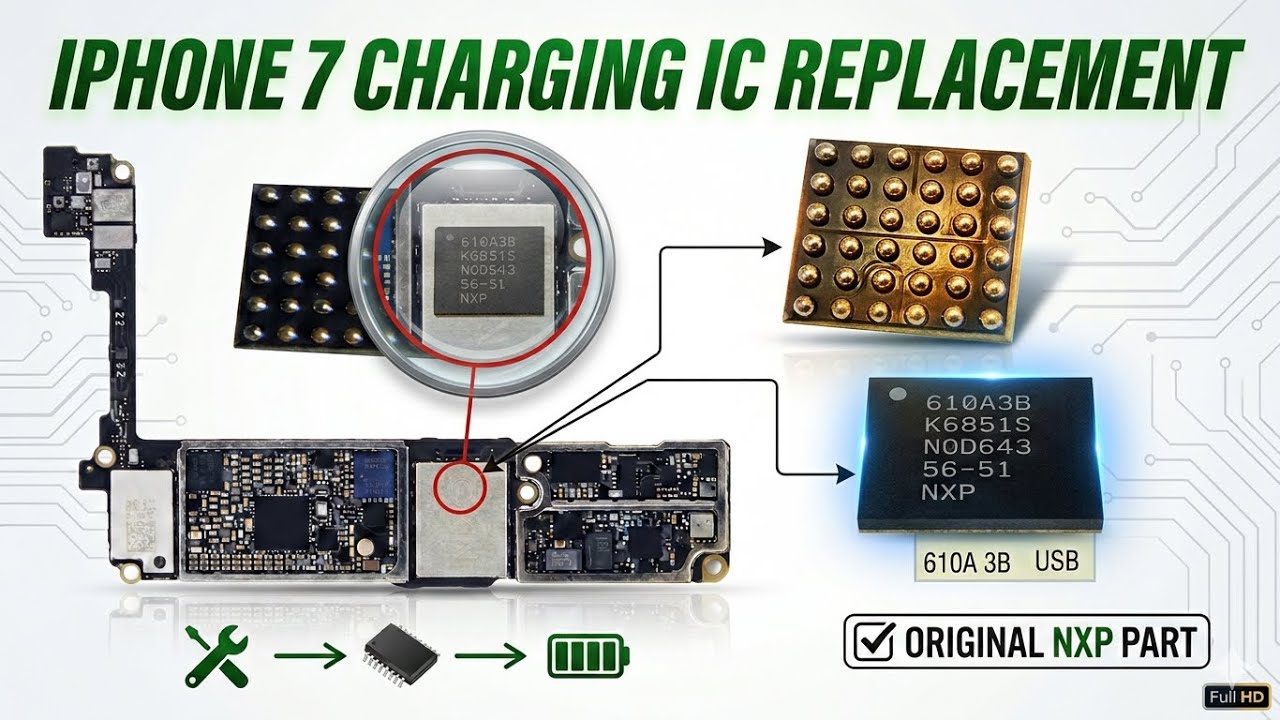 iPhone 7 charging IC replacement - YouTube