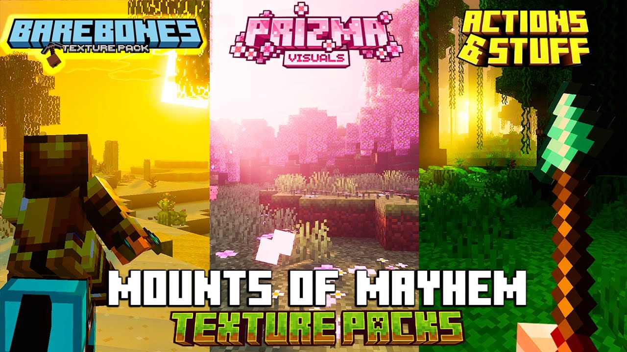 ТОП-10 текстурных пакетов "Mounts of Mayhem" в Minecraft Bedrock 1.21+