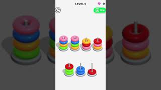 Color Hoop Stack Level 5 |Mobile Game Player| Android #Short