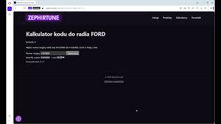 Kalkulator Kodu Do Radia Ford