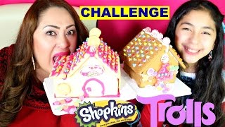 TROLLS AND SHOPKINS GINGERBREAD HOUSE CHALLENGE |B2cutecupcakes