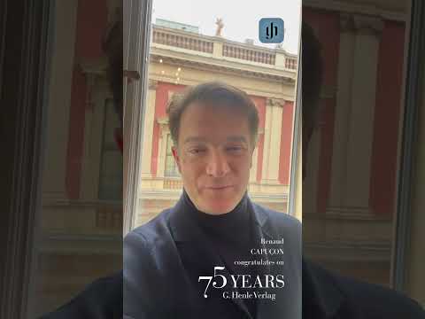 Violinist Renaud Capuçon congratulates on 75 years G. Henle Publishers