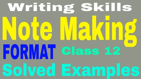 note making class 12 FORMAT solved examples by Vijay Kumar edusat