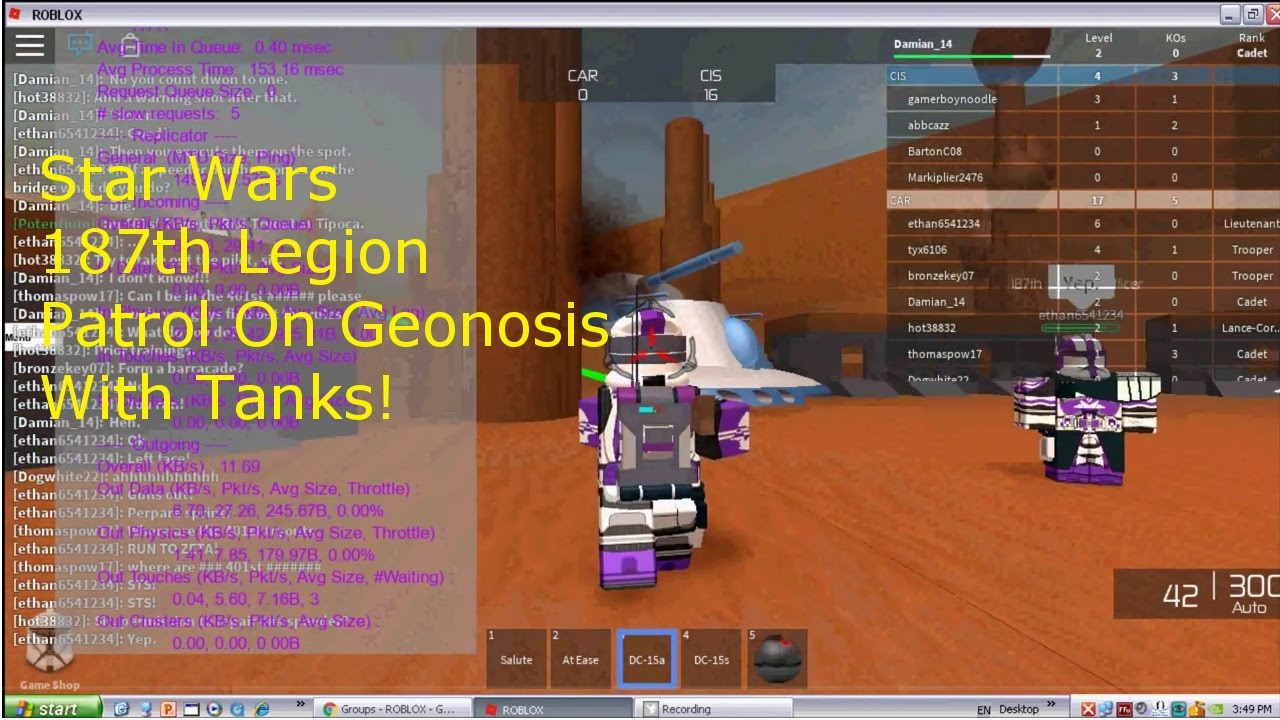 Roblox Star Wars Geonosis 187th Patrol Tanks Youtube - roblox arf armour on geonosis by damian14 game play