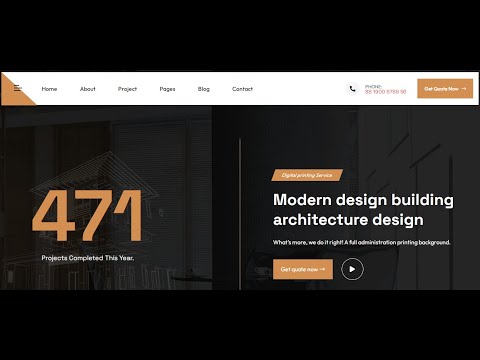 Architecture Interior design Responsive Website using HTML CSS JavaScript Source Code Available