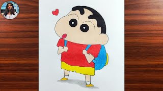 How to draw Shinchan | How to draw Shinchan with school bag screenshot 4