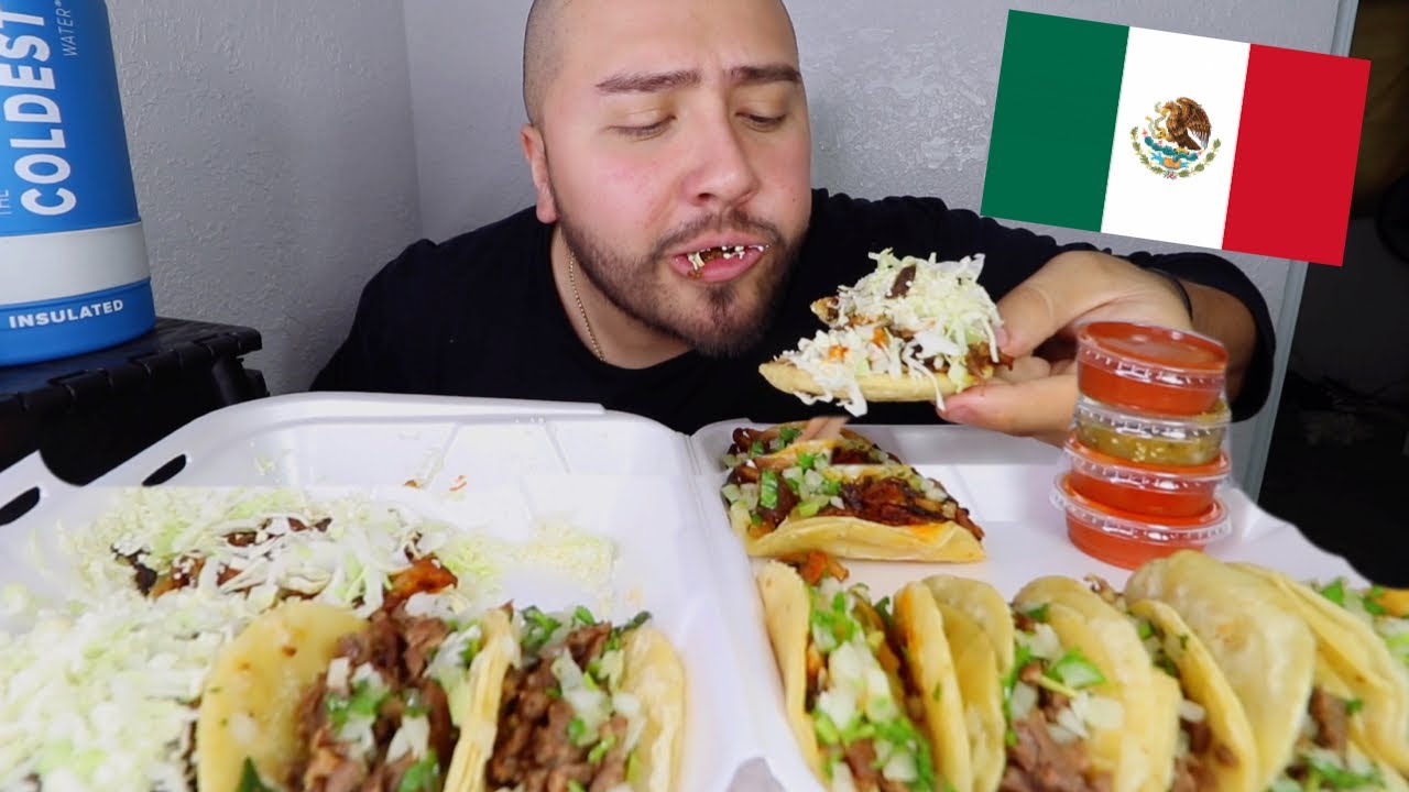 KING TACO MEXICAN FOOD MUKBANG SOPES + TACOS YouTube