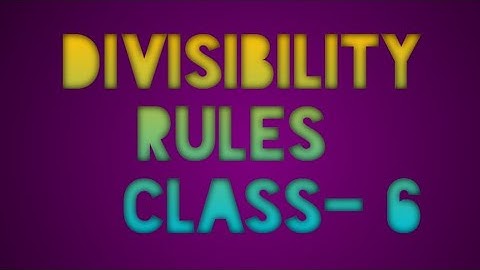 Divisibility Rules || Math || Class- 6 || By- Deepak Sir || VBSS