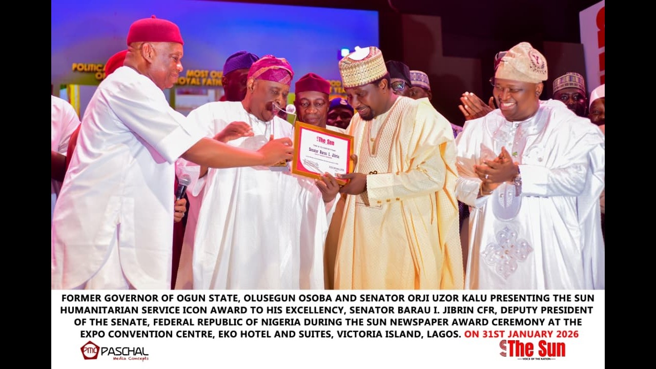 The Sun Awards: Deputy Senate President ( Dr ) Barau Jibrin CFR Bags Humanitarian Service Icon Award