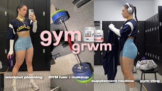 GYM GRWM: workout planning, hair/makeup, supplement routine, gym vlog ✿