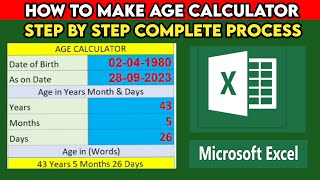 How to Calculate Age using Date of Birth and Formula in MS Excel | Age Calculator in MS Excel I