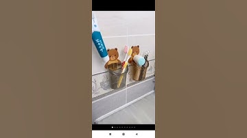 Cốc Gấu Đựng Bàn Chải Kem Đánh Răng Dán Tường Đa Năng