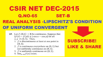 CSIR NET DEC-2015 Q.NO-65 SET-B MATHS, REAL ANALYSIS -LIPSCHITZ