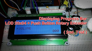 HAMITRONIK - 2nd Test Displaying Progress Bar on LCD 20x04 + Push Button Rotary Encoder