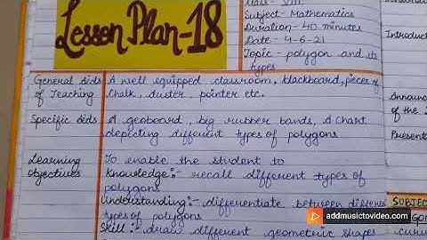 Polygon and its types , 8th class lesson plan, NCERT (B.Ed.)