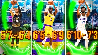 BEST JUMPSHOTS for EVERY THREE POINT RATING + HEIGHT in NBA 2K23