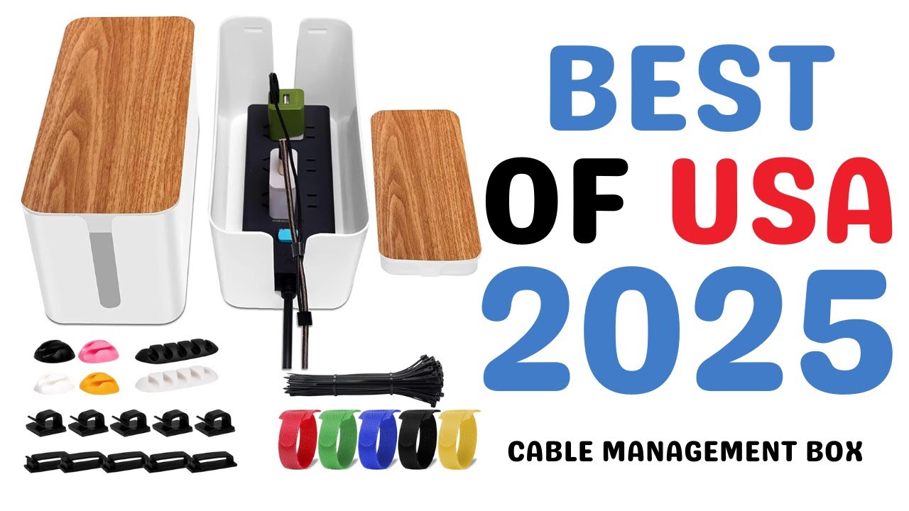 YUANYE Cable Management Box 2 Pack With 122 Cable Clips Set Large Cord Organizer Box Hide Power Strip For Computer Router Usb Hub And Under Desk Power Strip Safe Abs Material Cord Management - View #13