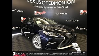 Blue 2018 Lexus ES 350 Executive Package Walkaround Review Downtown Edmonton Alberta