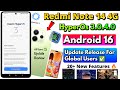 Redmi Note 14 4G HyperOS 3.0.4.0 Update | Android 16 Rollout Started 🔥 20+ New Features Review ✅