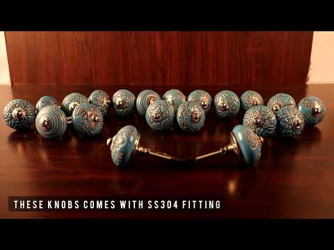Cosynee Ceramic Knobs | Premium Blue Glazed Finishing Kitchen Cabinet Knobs