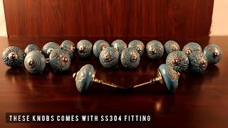 Cosynee Ceramic Knobs | Premium Blue Glazed Finishing Kitchen Cabinet Knobs