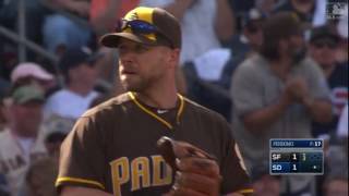 2017 Padres 40717 Ryan Schimpf makes a tough diving stop on a ground ball down the third base line,