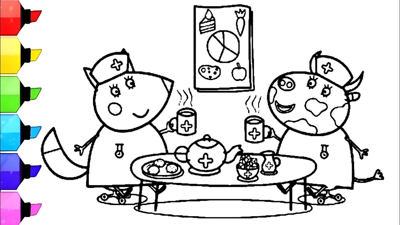 Freddie Fox & friend Drawing and Coloring Pages for Kids | Peppa Pig ...